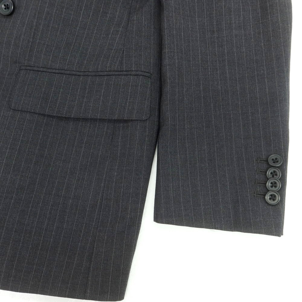 【中古】オンワード ONWARD Production Development Division ウール ストライプ ダブルスーツ グレー【 上D646/下A80 】【 状態ランクA 】【 メンズ 】