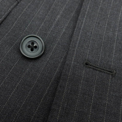 【中古】オンワード ONWARD Production Development Division ウール ストライプ ダブルスーツ グレー【 上D646/下A80 】【 状態ランクA 】【 メンズ 】