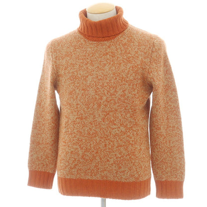 【中古】グランサッソ GRAN SASSO ミドルゲージ ウール タートルネック プルオーバーニット ダークオレンジxベージュ【 46 】【 状態ランクB 】【 メンズ 】