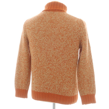 【中古】グランサッソ GRAN SASSO ミドルゲージ ウール タートルネック プルオーバーニット ダークオレンジxベージュ【 46 】【 状態ランクB 】【 メンズ 】