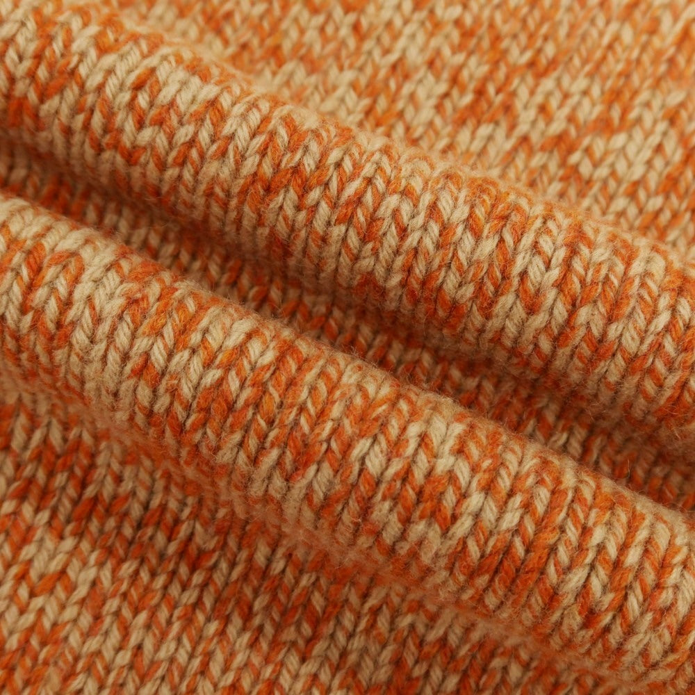 【中古】グランサッソ GRAN SASSO ミドルゲージ ウール タートルネック プルオーバーニット ダークオレンジxベージュ【 46 】【 状態ランクB 】【 メンズ 】