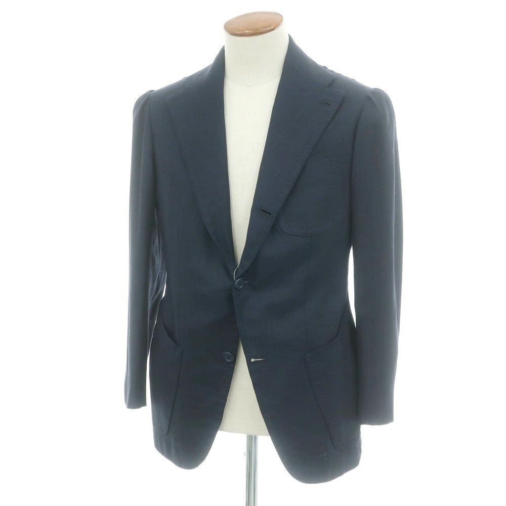 【中古】シャマット Sciamat ウールシルクリネン テーラードジャケット ライトネイビー【 46 】【 状態ランクB 】【 メンズ 】
