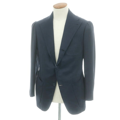 【中古】シャマット Sciamat ウールシルクリネン テーラードジャケット ライトネイビー【 46 】【 状態ランクB 】【 メンズ 】