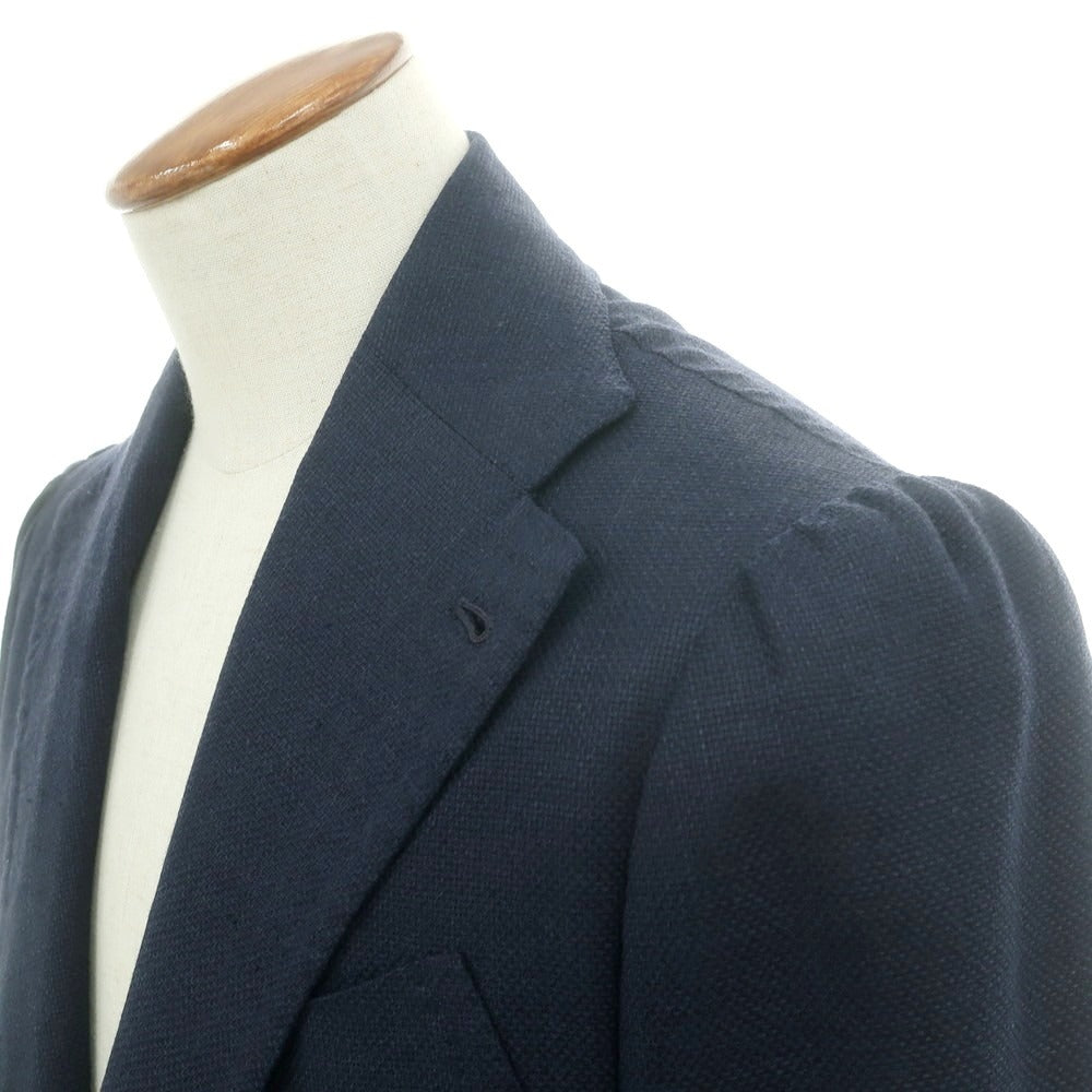 【中古】シャマット Sciamat ウールシルクリネン テーラードジャケット ライトネイビー【 46 】【 状態ランクB 】【 メンズ 】