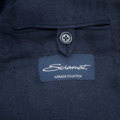 【中古】シャマット Sciamat ウールシルクリネン テーラードジャケット ライトネイビー【 46 】【 状態ランクB 】【 メンズ 】