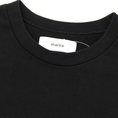 【中古】マーカ marka 2025年春夏 コットン クルーネック 半袖Ｔシャツ ブラックxアイボリー【 1 】【 状態ランクB 】【 メンズ 】