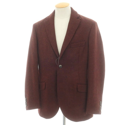 【中古】【未使用】ハケットロンドン HACKETT LONDON ツイードウール テーラードジャケット ブラウン【 40 】【 状態ランクS 】【 メンズ 】