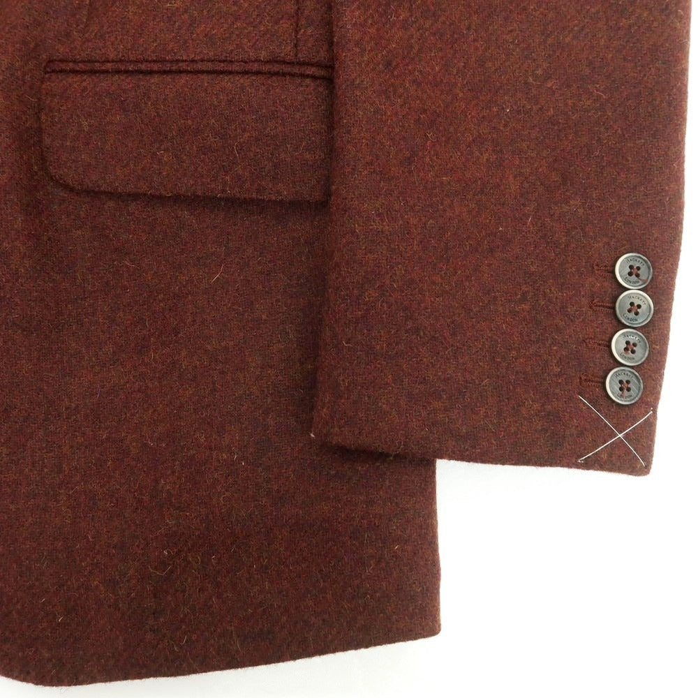 【中古】【未使用】ハケットロンドン HACKETT LONDON ツイードウール テーラードジャケット ブラウン【 40 】【 状態ランクS 】【 メンズ 】