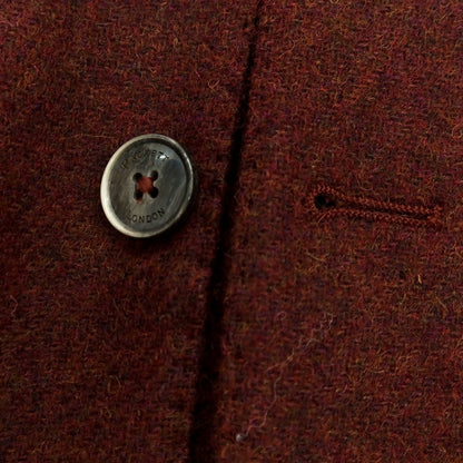 【中古】【未使用】ハケットロンドン HACKETT LONDON ツイードウール テーラードジャケット ブラウン【 40 】【 状態ランクS 】【 メンズ 】