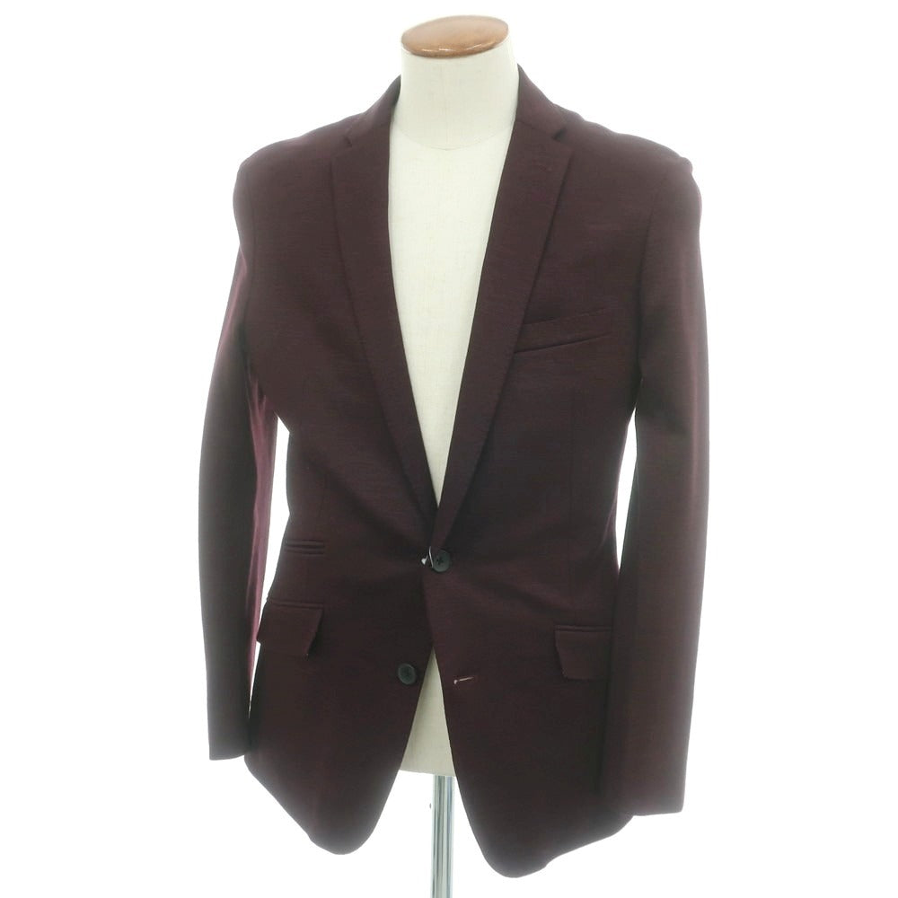 【中古】【未使用】ハイストリート HIGH STREET リネンコットンジャージー カジュアルジャケット ワイン【 L 】【 状態ランクS 】【 メンズ 】