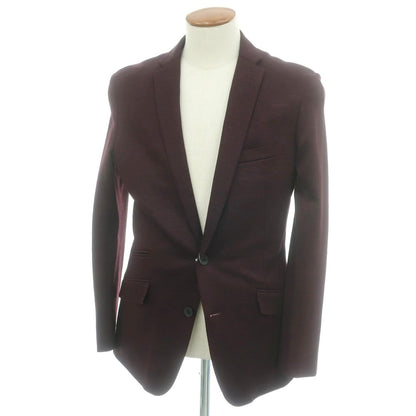 【中古】【未使用】ハイストリート HIGH STREET リネンコットンジャージー カジュアルジャケット ワイン【 L 】【 状態ランクS 】【 メンズ 】