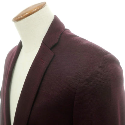 【中古】【未使用】ハイストリート HIGH STREET リネンコットンジャージー カジュアルジャケット ワイン【 L 】【 状態ランクS 】【 メンズ 】