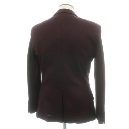 【中古】【未使用】ハイストリート HIGH STREET リネンコットンジャージー カジュアルジャケット ワイン【 L 】【 状態ランクS 】【 メンズ 】