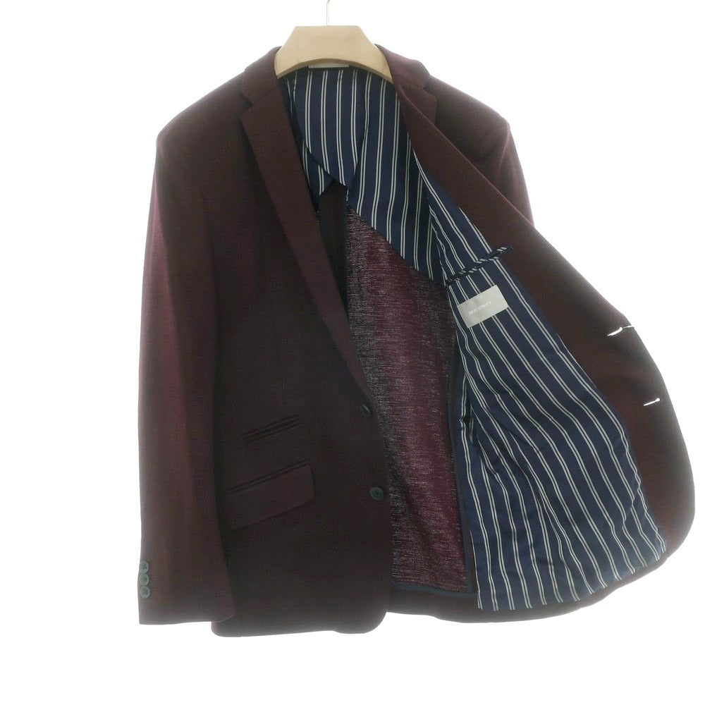 【中古】【未使用】ハイストリート HIGH STREET リネンコットンジャージー カジュアルジャケット ワイン【 L 】【 状態ランクS 】【 メンズ 】