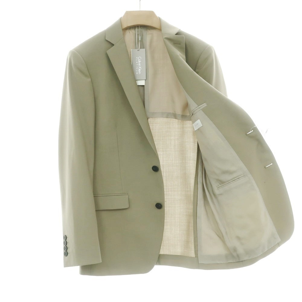 【中古】【未使用】カルバンクライン Calvin Klein ウールモヘヤ テーラードジャケット カーキ系【 38 】【 状態ランクS 】【 メンズ 】