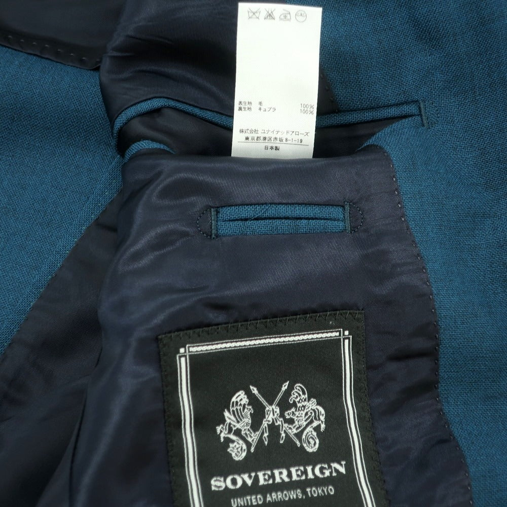 【中古】ソブリン SOVEREIGN ウール テーラードジャケット ダークブルーグリーン【 48 】【 状態ランクA 】【 メンズ 】