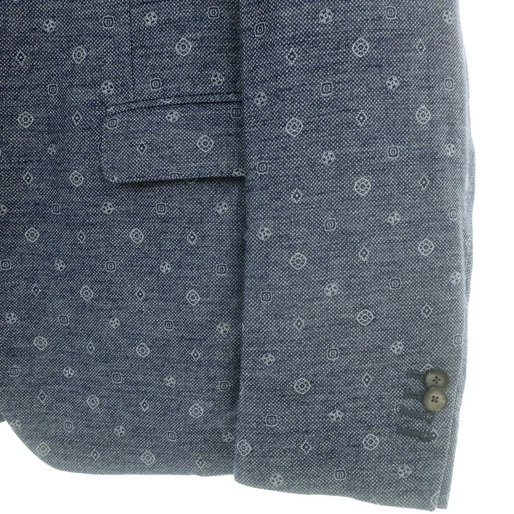 【中古】【未使用】コルネリアーニ CORNELIANI リネンコットン 小紋柄 カジュアルジャケット ネイビーxホワイト【 50 】【 状態ランクS 】【 メンズ 】