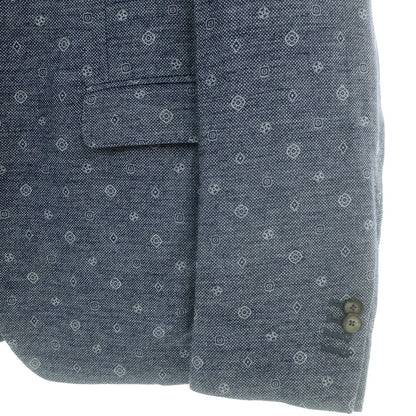 【中古】【未使用】コルネリアーニ CORNELIANI リネンコットン 小紋柄 カジュアルジャケット ネイビーxホワイト【 50 】【 状態ランクS 】【 メンズ 】