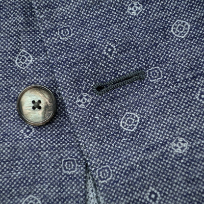 【中古】【未使用】コルネリアーニ CORNELIANI リネンコットン 小紋柄 カジュアルジャケット ネイビーxホワイト【 50 】【 状態ランクS 】【 メンズ 】