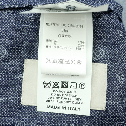 【中古】【未使用】コルネリアーニ CORNELIANI リネンコットン 小紋柄 カジュアルジャケット ネイビーxホワイト【 50 】【 状態ランクS 】【 メンズ 】