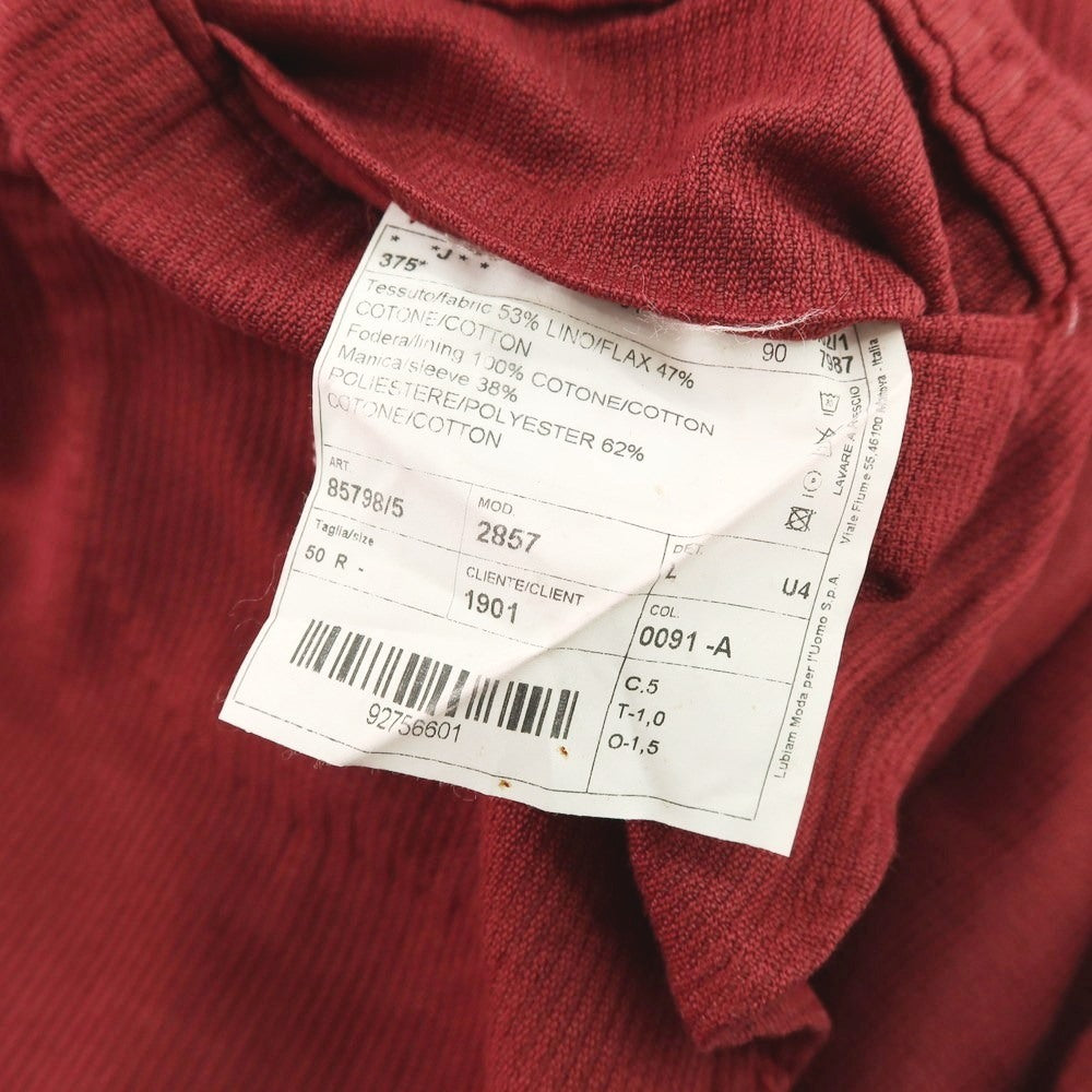 【中古】エルビーエム1911 L.B.M.1911 リネンコットン 2B カジュアルジャケット レッド【 50 】【 状態ランクA 】【 メンズ 】