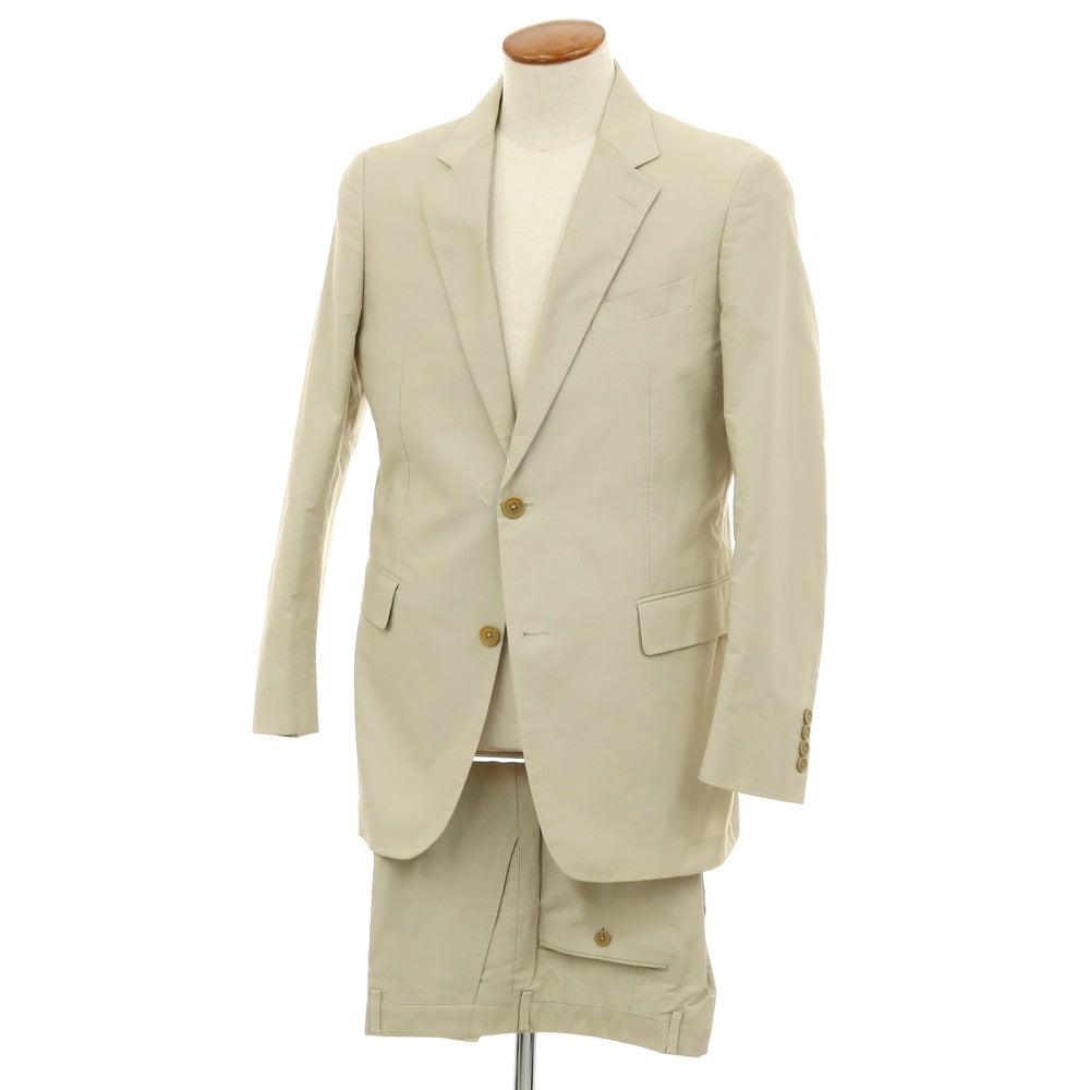 【中古】アレグリ Allegri コットン 2つボタンスーツ ライトベージュ【サイズ上48/下85】【 状態ランクB 】【 メンズ 】