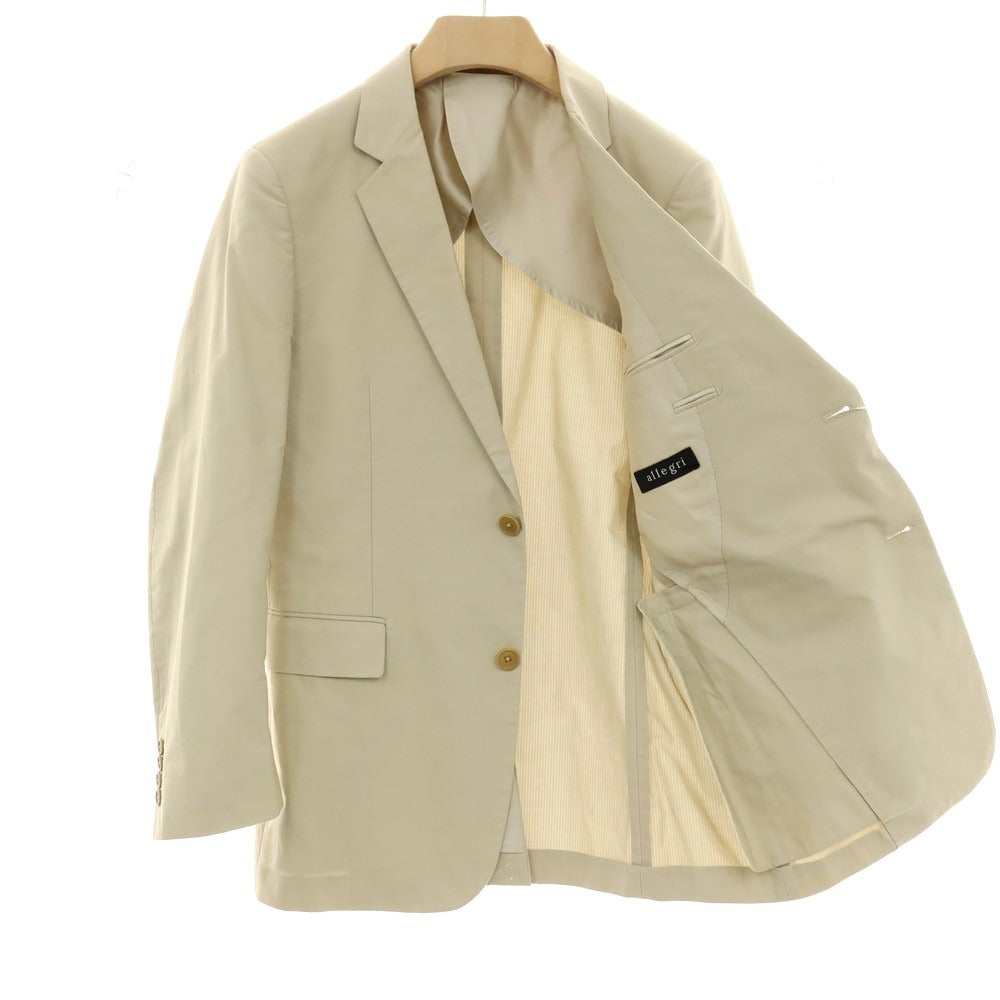 【中古】アレグリ Allegri コットン 2つボタンスーツ ライトベージュ【サイズ上48/下85】【 状態ランクB 】【 メンズ 】