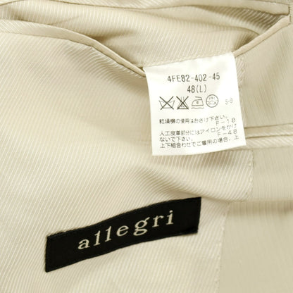 【中古】アレグリ Allegri コットン 2つボタンスーツ ライトベージュ【サイズ上48/下85】【 状態ランクB 】【 メンズ 】