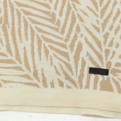 【中古】アルマーニ コレッツォーニ ARMANI COLLEZIONI コットンシルク クルーネック プルオーバーニット アイボリーxベージュ【 EU48 】【 状態ランクB 】【 メンズ 】