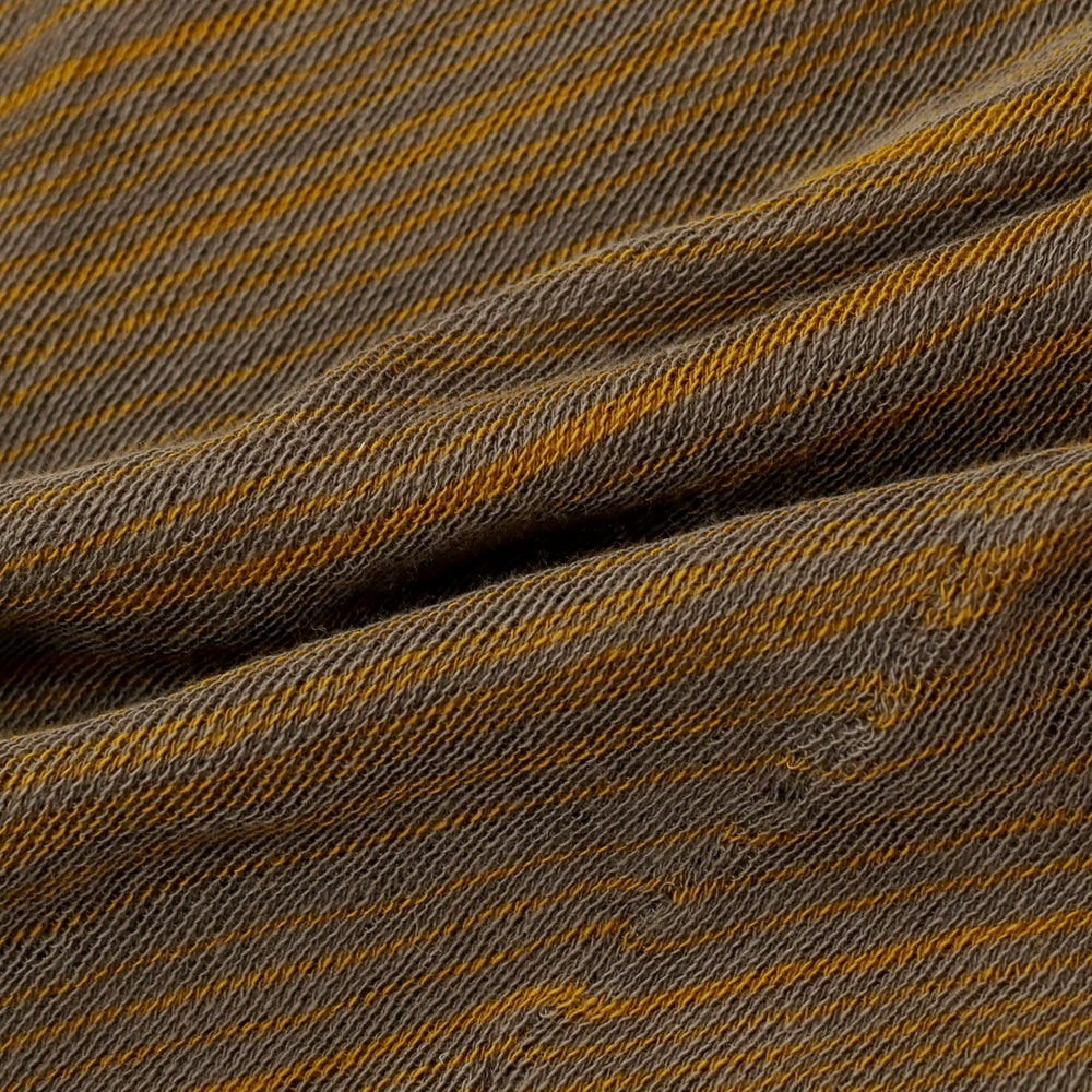 【中古】エンポリオ アルマーニ EMPORIO ARMANI コットン ボーダー クルーネック プルオーバーニット グレーxオーカー系【 48 】【 状態ランクB 】【 メンズ 】