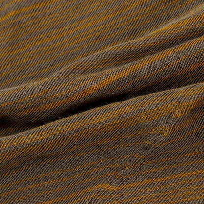 【中古】エンポリオ アルマーニ EMPORIO ARMANI コットン ボーダー クルーネック プルオーバーニット グレーxオーカー系【 48 】【 状態ランクB 】【 メンズ 】