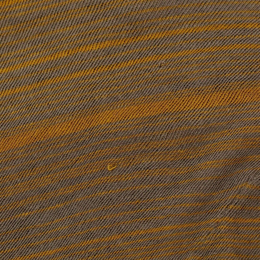 【中古】エンポリオ アルマーニ EMPORIO ARMANI コットン ボーダー クルーネック プルオーバーニット グレーxオーカー系【 48 】【 状態ランクB 】【 メンズ 】