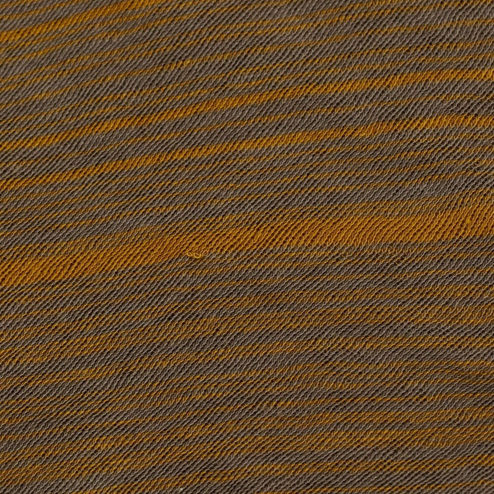 【中古】エンポリオ アルマーニ EMPORIO ARMANI コットン ボーダー クルーネック プルオーバーニット グレーxオーカー系【 48 】【 状態ランクB 】【 メンズ 】