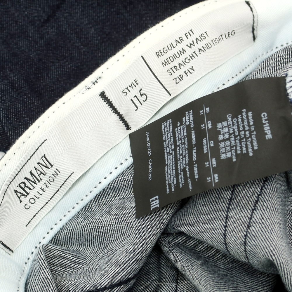【中古】【未使用】アルマーニ コレッツォーニ ARMANI COLLEZIONI ストレッチ コットン ジーンズ デニムパンツ ネイビー【 31 】【 状態ランクS 】【 メンズ 】