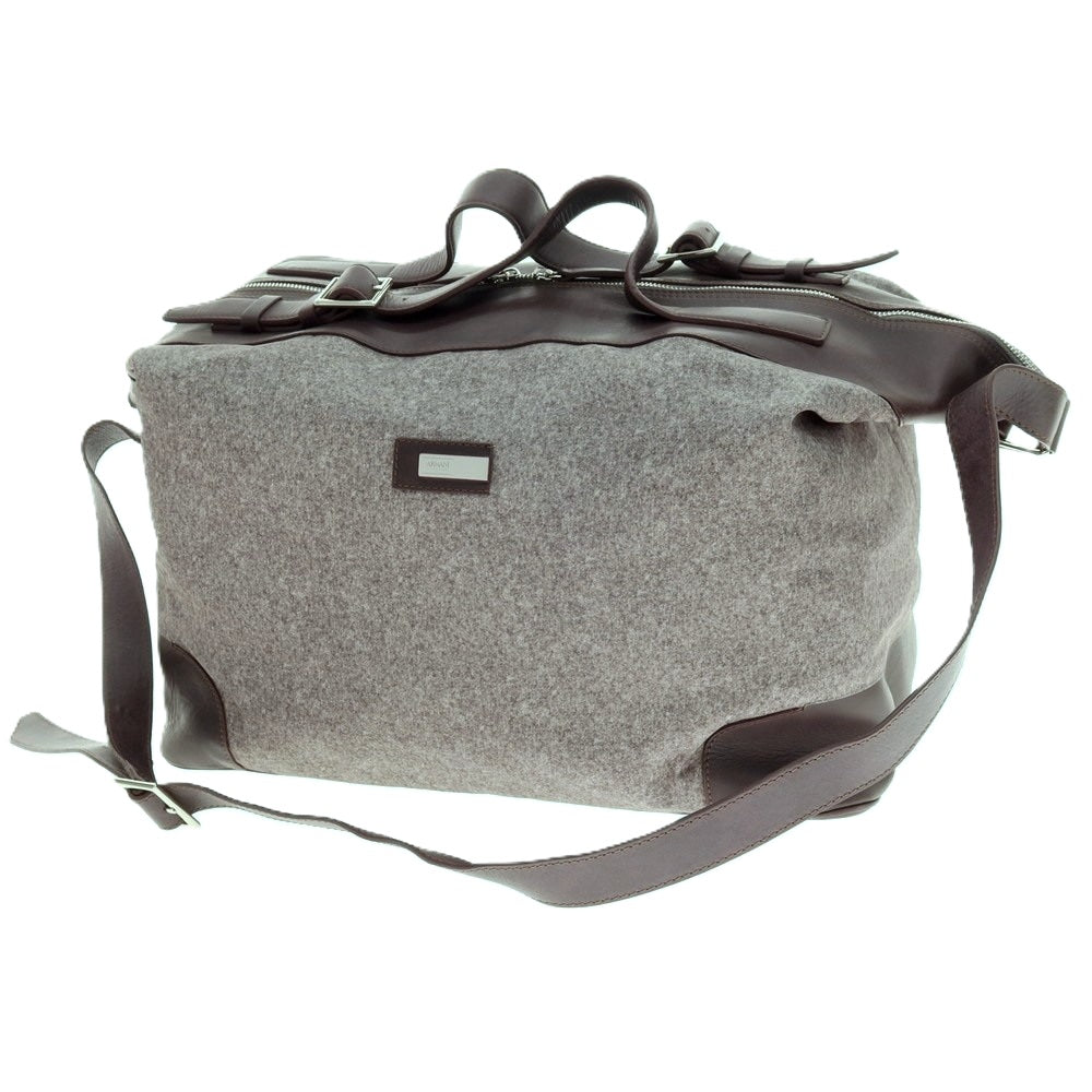 【中古】アルマーニ コレッツォーニ ARMANI COLLEZIONI ポリエステル×レザー 2WAY ショルダーバッグ グレーxパープル【 状態ランクB 】【 メンズ 】