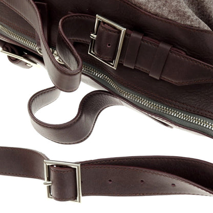 【中古】アルマーニ コレッツォーニ ARMANI COLLEZIONI ポリエステル×レザー 2WAY ショルダーバッグ グレーxパープル【 状態ランクB 】【 メンズ 】