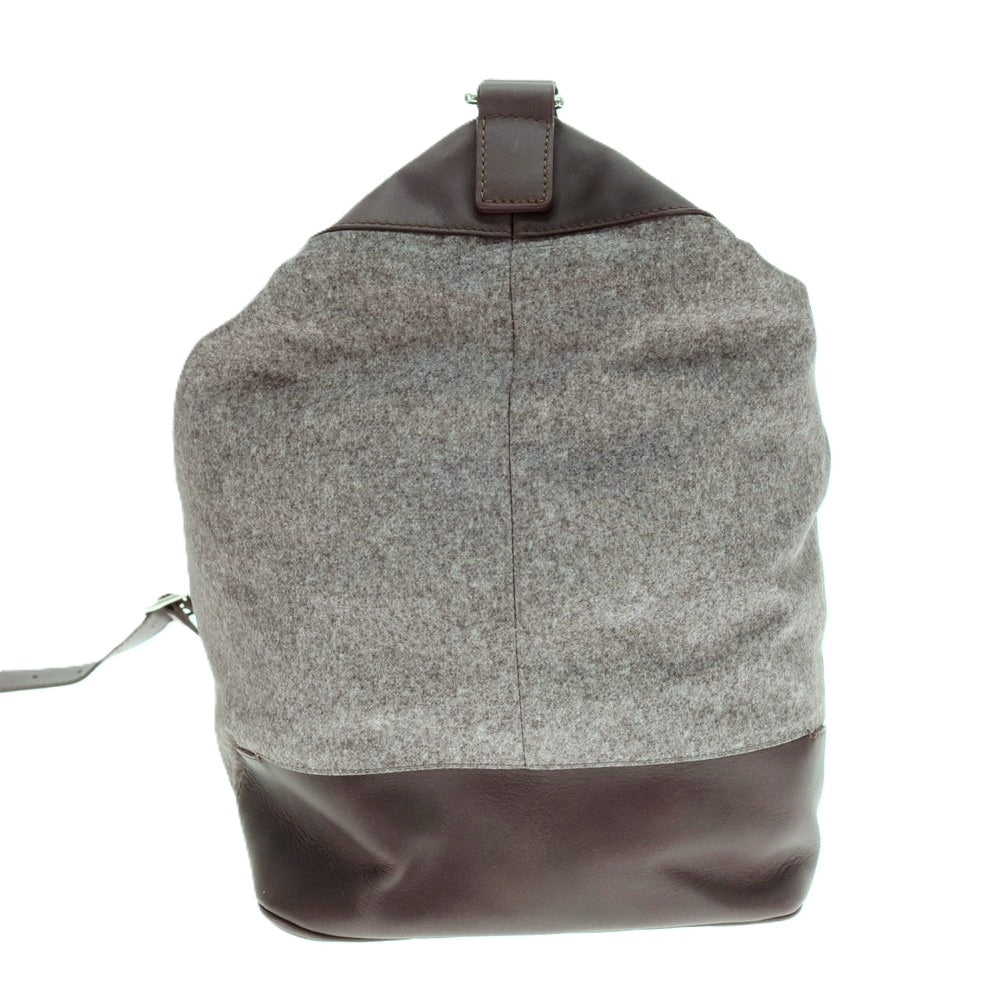 【中古】アルマーニ コレッツォーニ ARMANI COLLEZIONI ポリエステル×レザー 2WAY ショルダーバッグ グレーxバーガンディ【 状態ランクB 】【 メンズ 】 [APD]
