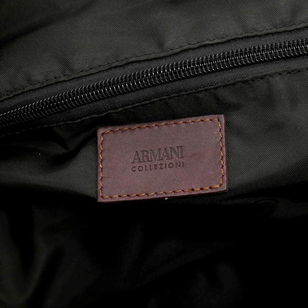 【中古】アルマーニ コレッツォーニ ARMANI COLLEZIONI ポリエステル×レザー 2WAY ショルダーバッグ グレーxバーガンディ【 状態ランクB 】【 メンズ 】 [APD]