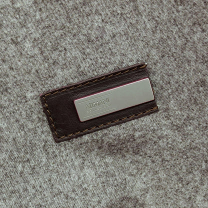 【中古】アルマーニ コレッツォーニ ARMANI COLLEZIONI ポリエステル×レザー 2WAY ショルダーバッグ グレーxパープル【 状態ランクB 】【 メンズ 】