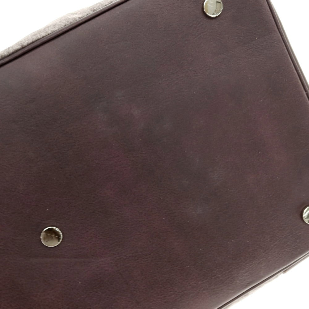 【中古】アルマーニ コレッツォーニ ARMANI COLLEZIONI ポリエステル×レザー 2WAY ショルダーバッグ グレーxバーガンディ【 状態ランクB 】【 メンズ 】 [APD]