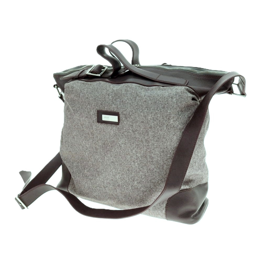 【中古】アルマーニ コレッツォーニ ARMANI COLLEZIONI ポリエステル×レザー 2WAY ショルダーバッグ グレーxパープル【 状態ランクB 】【 メンズ 】