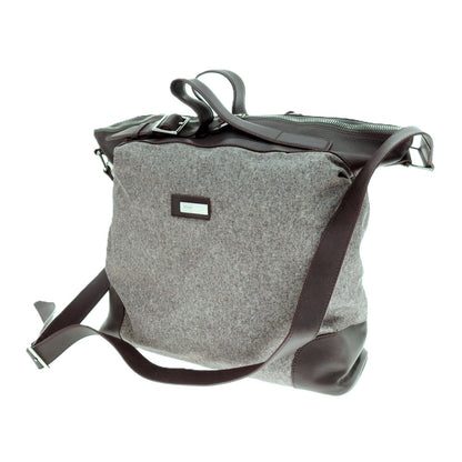 【中古】アルマーニ コレッツォーニ ARMANI COLLEZIONI ポリエステル×レザー 2WAY ショルダーバッグ グレーxパープル【 状態ランクB 】【 メンズ 】