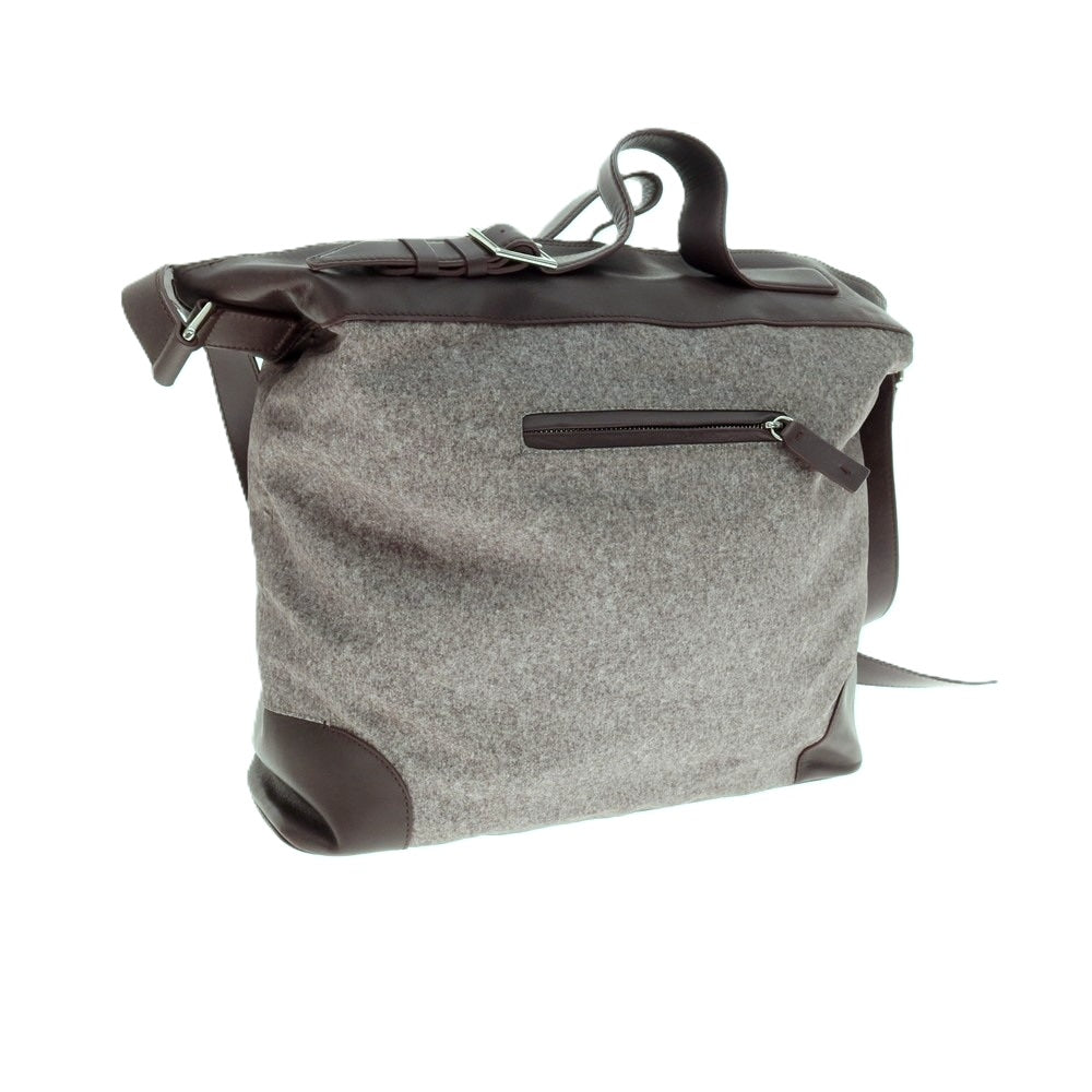 【中古】アルマーニ コレッツォーニ ARMANI COLLEZIONI ポリエステル×レザー 2WAY ショルダーバッグ グレーxパープル【 状態ランクB 】【 メンズ 】