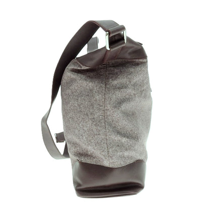 【中古】アルマーニ コレッツォーニ ARMANI COLLEZIONI ポリエステル×レザー 2WAY ショルダーバッグ グレーxパープル【 状態ランクB 】【 メンズ 】