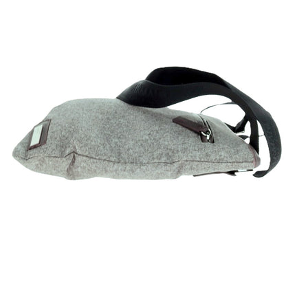 【中古】アルマーニ コレッツォーニ ARMANI COLLEZIONI ポリエステル×レザー ショルダーバッグ グレーxパープル【 状態ランクB 】【 メンズ 】