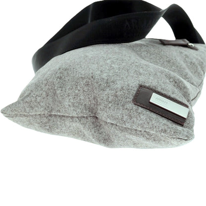 【中古】アルマーニ コレッツォーニ ARMANI COLLEZIONI ポリエステル×レザー ショルダーバッグ グレーxパープル【 状態ランクB 】【 メンズ 】