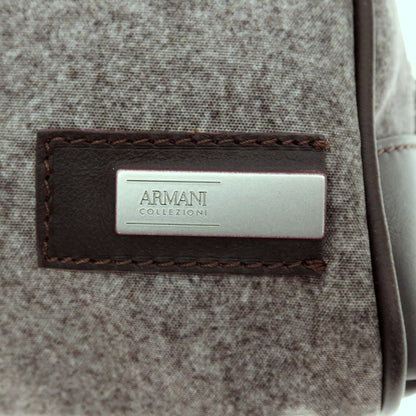 【中古】アルマーニ コレッツォーニ ARMANI COLLEZIONI ポリエステル×レザー セカンドバッグ グレーxパープル【 状態ランクB 】【 メンズ 】