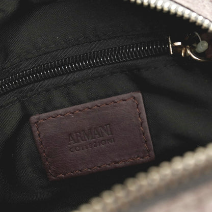 【中古】アルマーニ コレッツォーニ ARMANI COLLEZIONI ポリエステル×レザー セカンドバッグ グレーxパープル【 状態ランクB 】【 メンズ 】