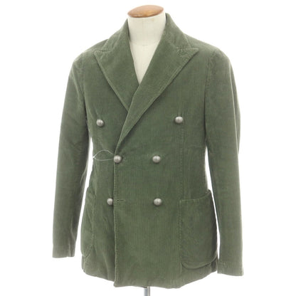 【中古】バグッタ Bagutta ストレッチコーデュロイ カジュアルジャケット グラスグリーン【 46 】【 状態ランクC 】【 メンズ 】