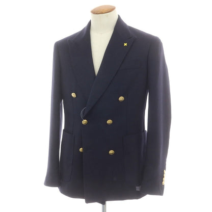 【中古】アレッサンドロジレス ALESSANDRO GILLES ウール テーラードジャケット ネイビー【 46 】【 状態ランクB 】【 メンズ 】